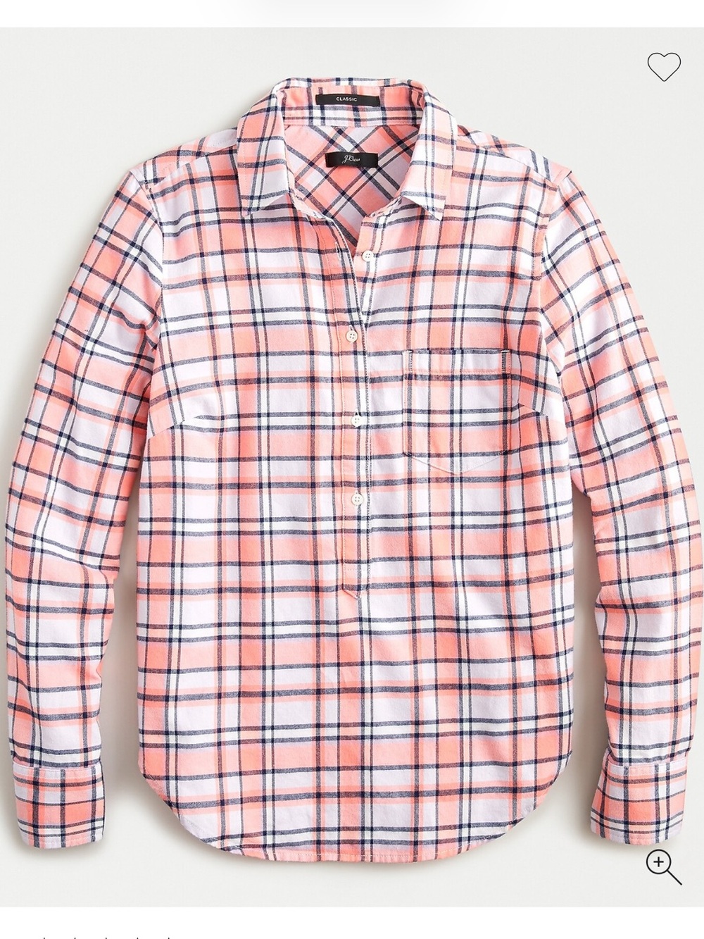 J. Crew Classic popover shirt in Rose Tartan - Size 6